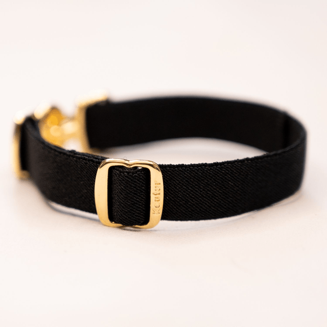 Bracelet Koutur doré et ruban noir